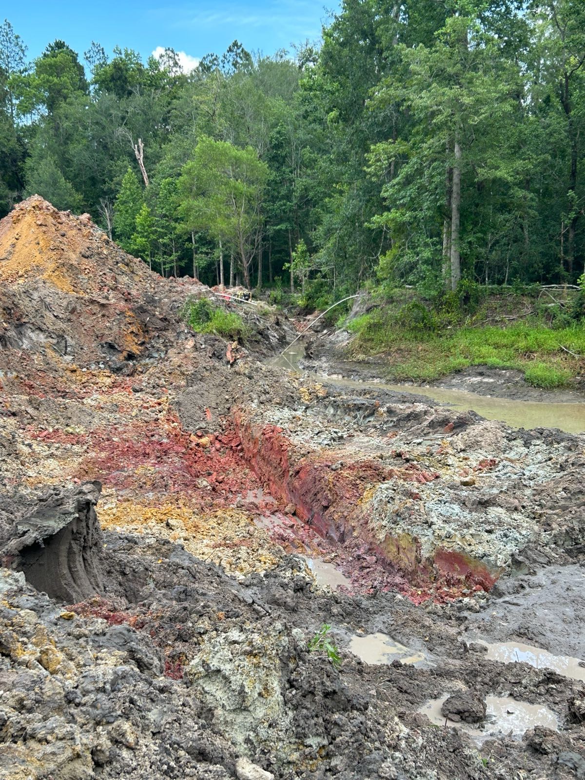 Pond dug and shaped from the ground up