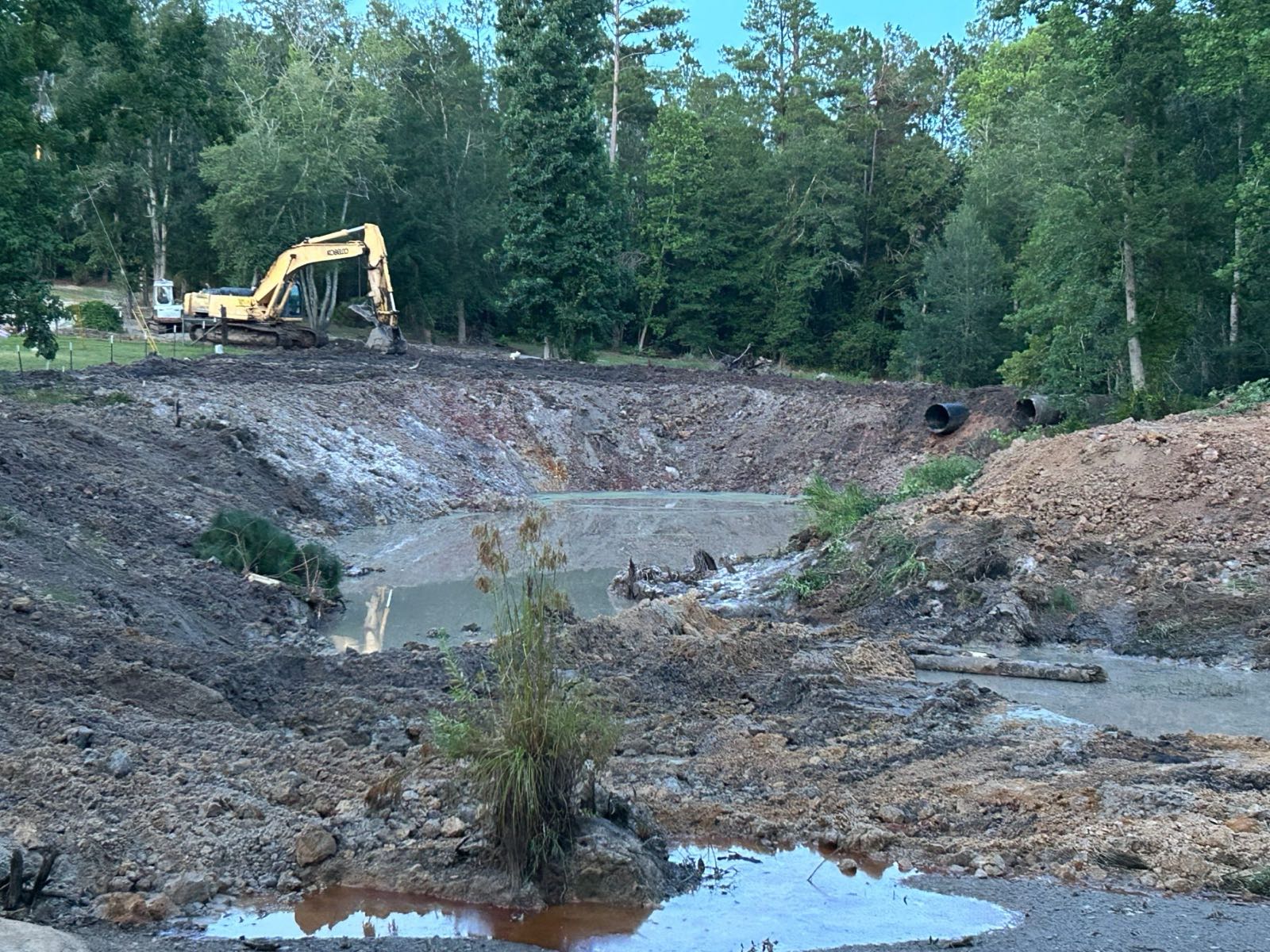 Pond excavation on a Georgia property